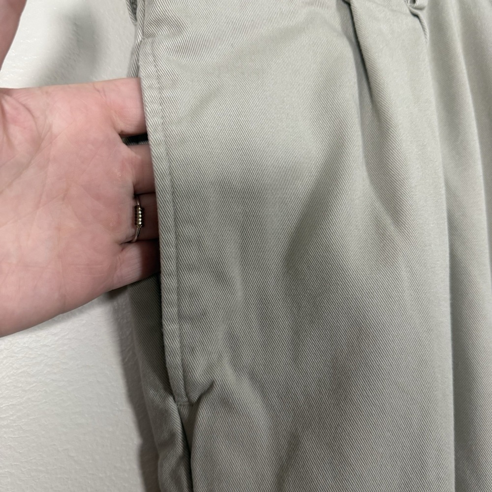 LL Bean Mens 46x36 Khaki Beige Double L Natural Fit Plaid Fleece Lined Pants - Picture 6 of 13